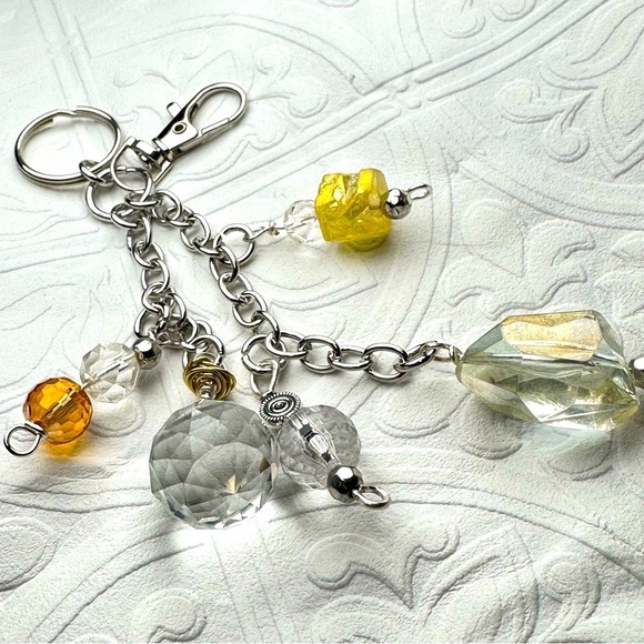 Glass Beaded Tassel Handbag Purse Accessory Dangle Charm Key Chain Handmade - Picture 6 of 16